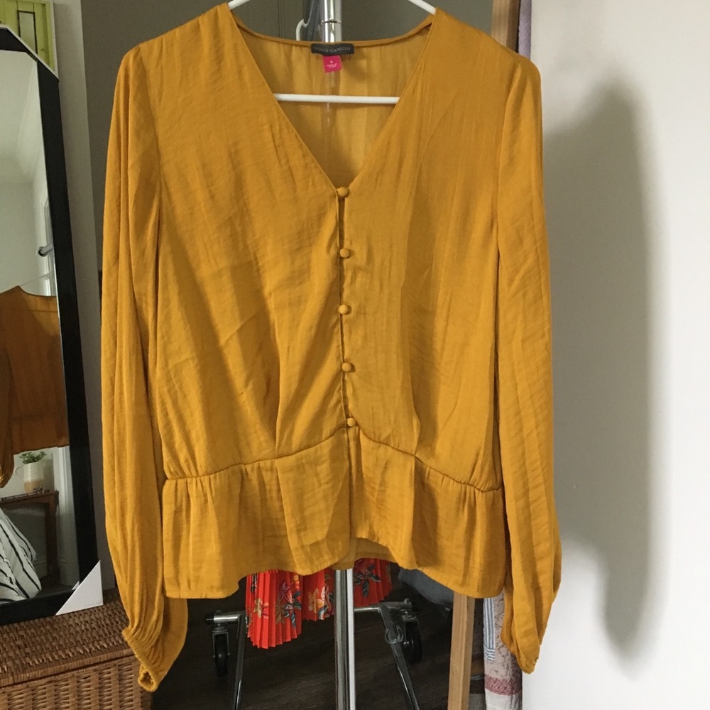 Vince Camino mustard blouse